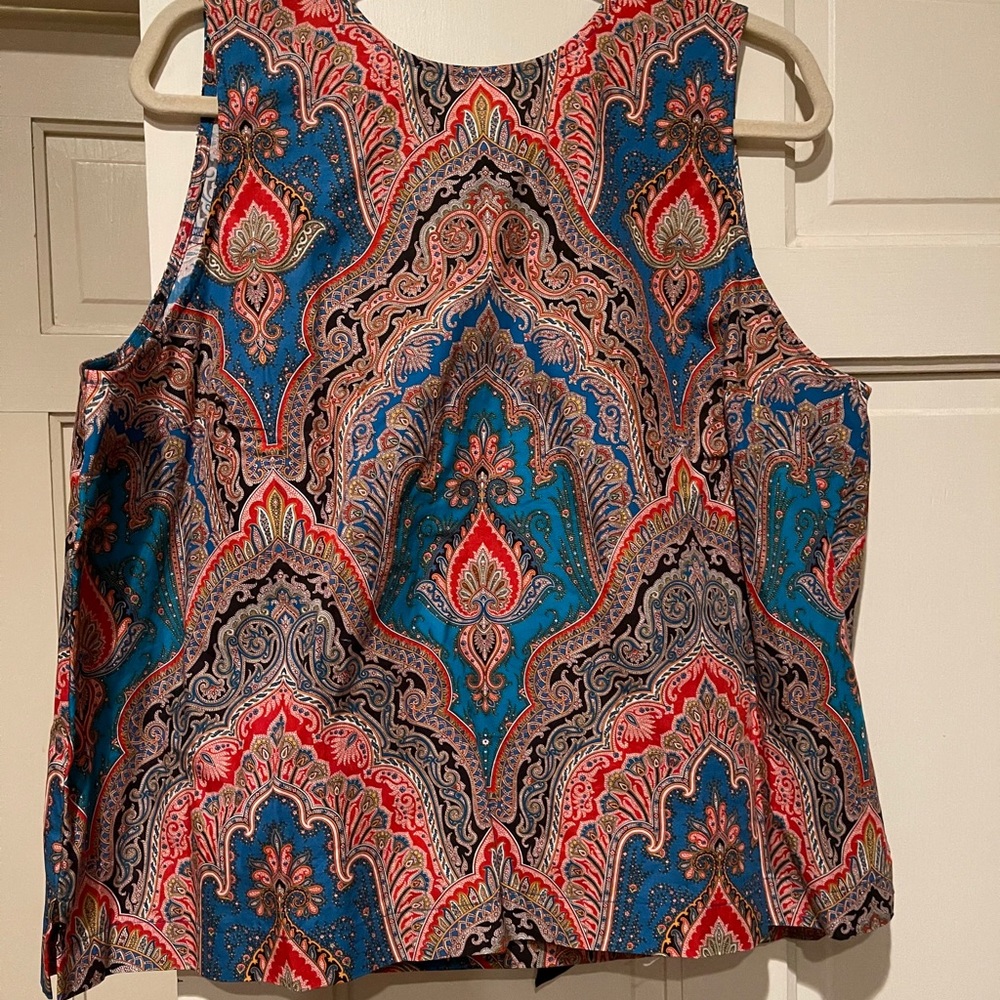 JCrew Bowback Top Mediterranean in Paisley